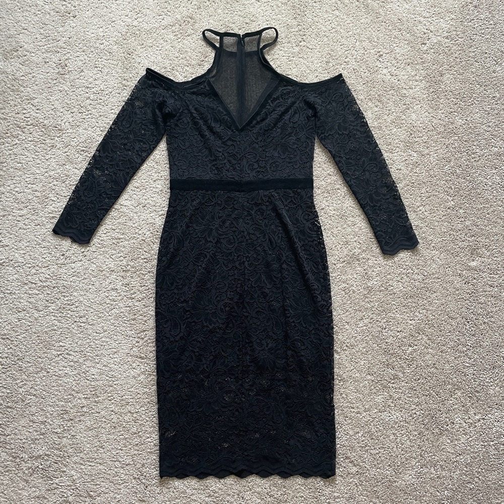 Express Lace Bodycon Dress with Sleeves